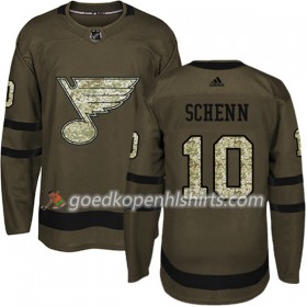 St. Louis Blues Brayden Schenn 10 Adidas 2017-2018 Camo Groen Authentic Shirt - Mannen